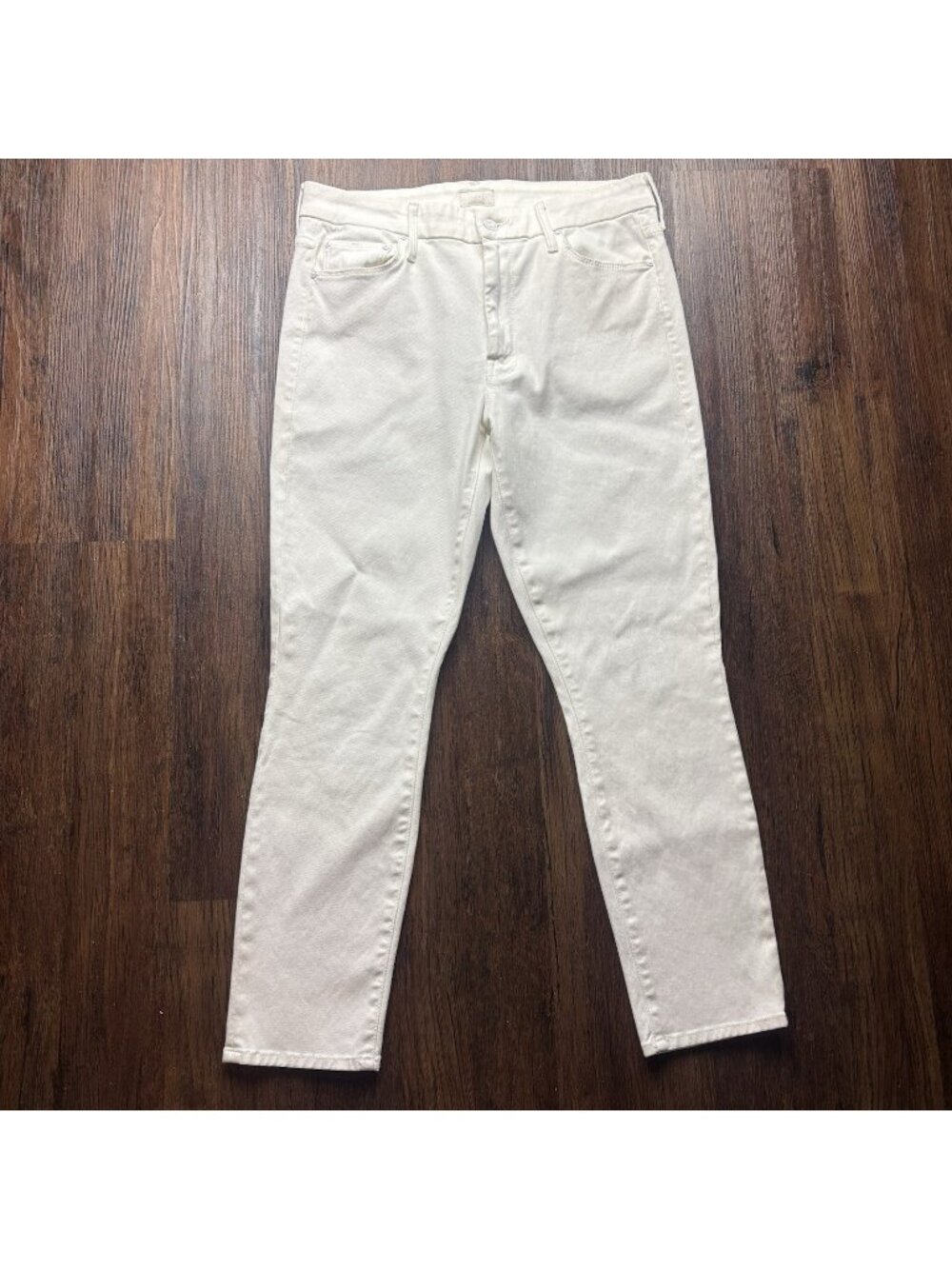 MOTHER The Looker Crop Jeans Glass Slipper White Size 30